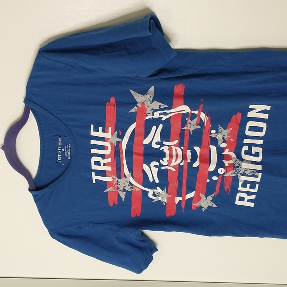 True religion red white blue spell out t-shirt - Picture 2 of 5